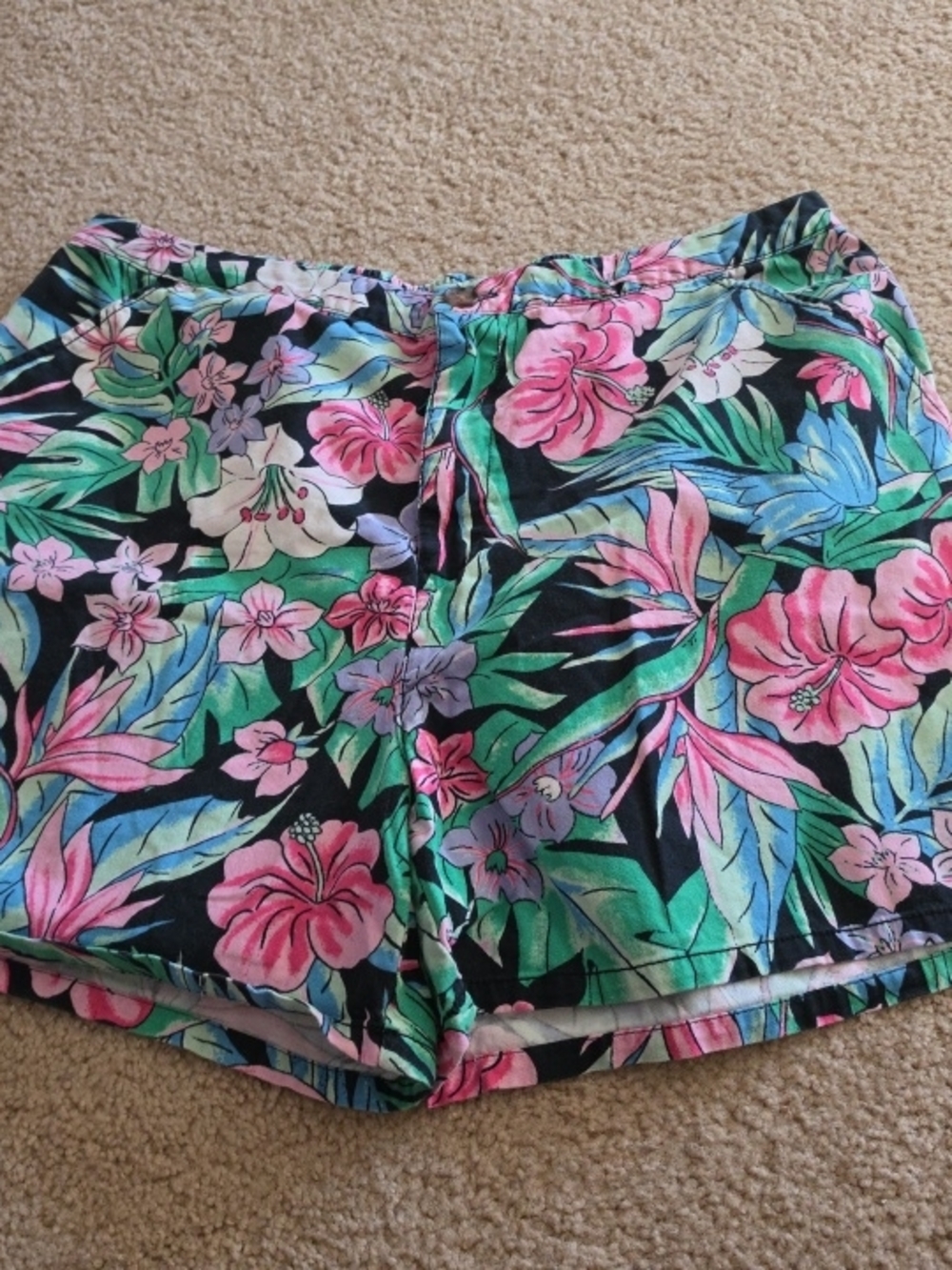 Wild Fable Women's Black Tropical Floral Elastic-Waist Shorts XL EUC